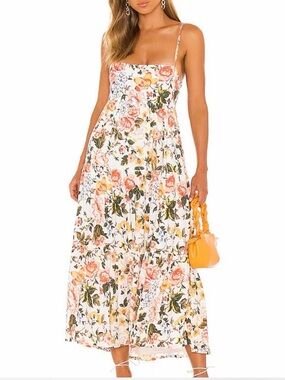 Faithfull the Brand Corvina Floral Open Back Midi Dress Anthro Revolve ($180+)